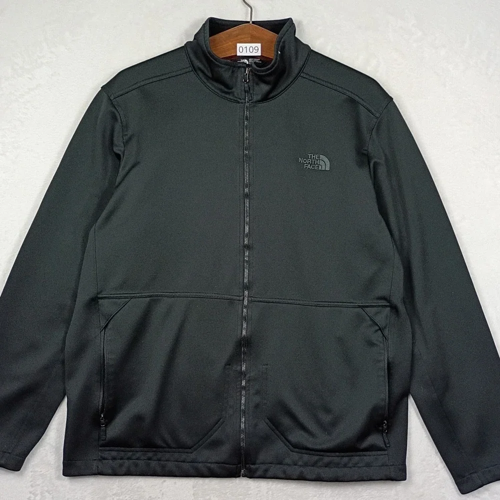 The North Face Mens Windwall Softshell Jacket Black Full Zip Mock Neck XL